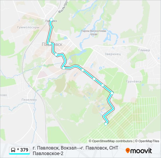 Автобус * 379: карта маршрута