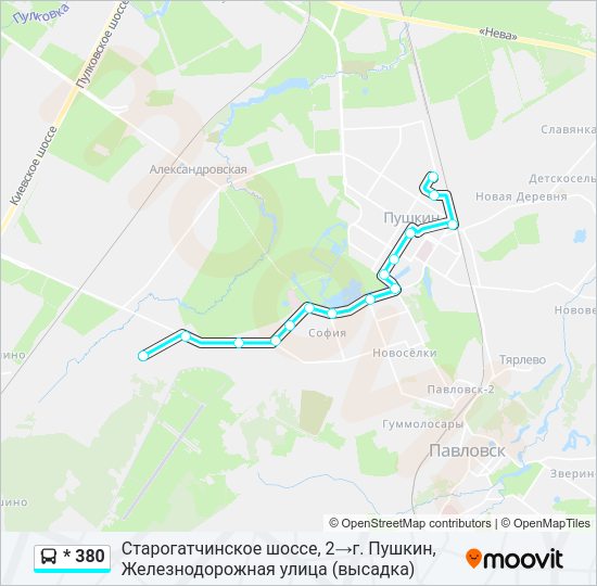Автобус * 380: карта маршрута