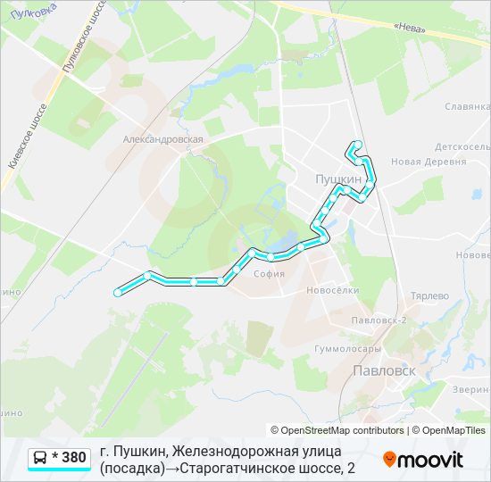 Автобус * 380: карта маршрута