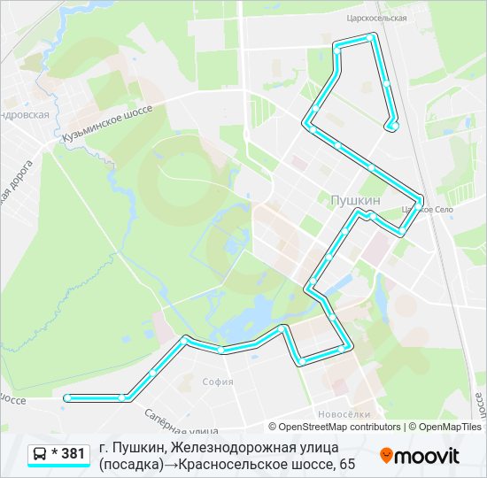 Автобус * 381: карта маршрута