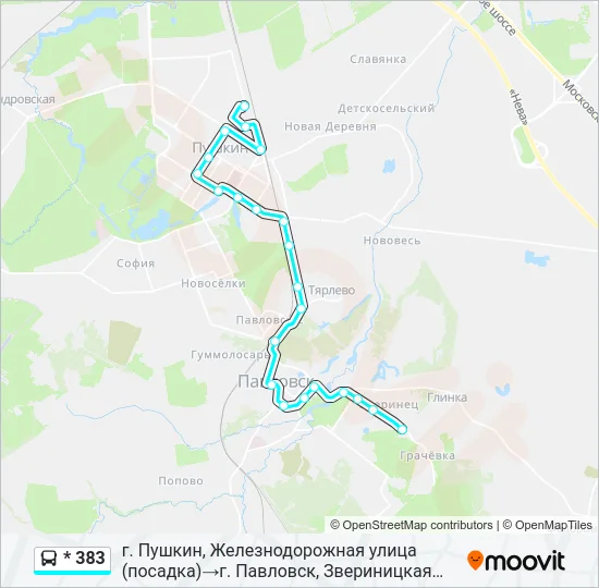 * 383 Bus Line Map