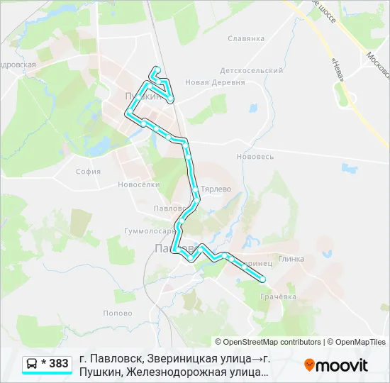 * 383 Bus Line Map