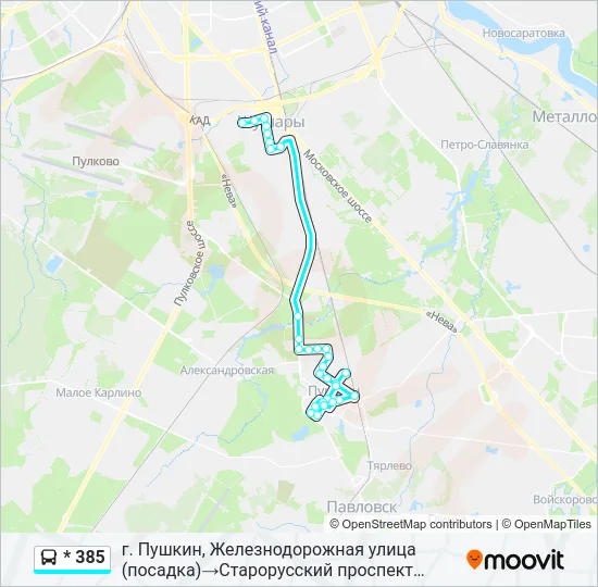 * 385 Bus Line Map
