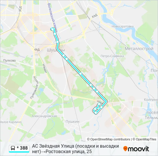 * 388 Bus Line Map