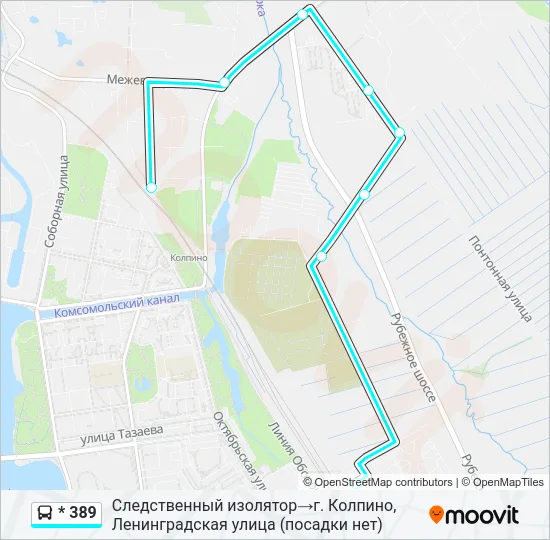 * 389 Bus Line Map