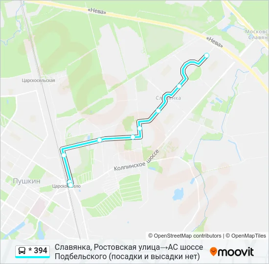* 394 Bus Line Map
