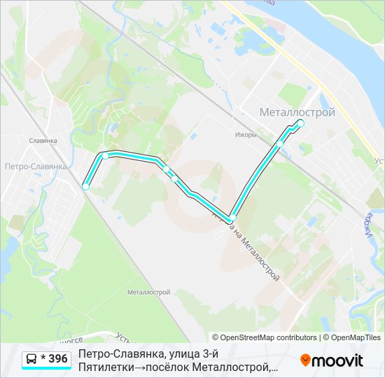 Автобус * 396: карта маршрута