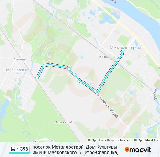 Автобус * 396: карта маршрута