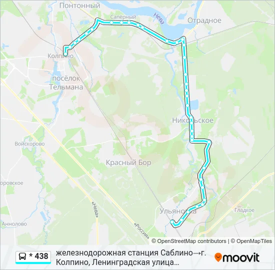 * 438 Bus Line Map