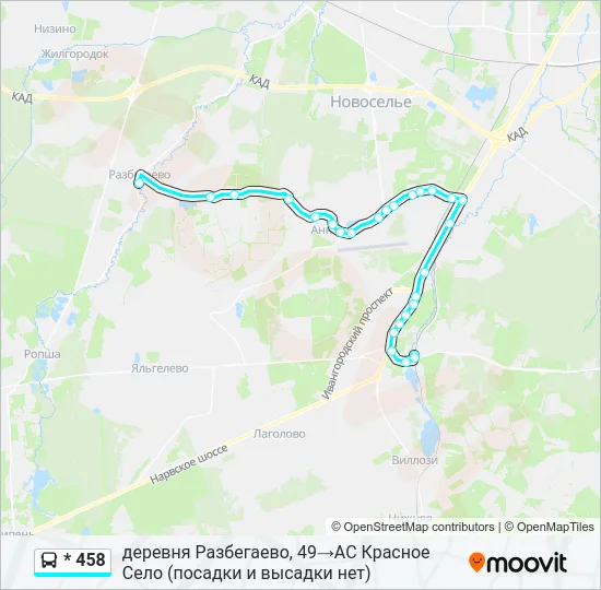 * 458 Bus Line Map