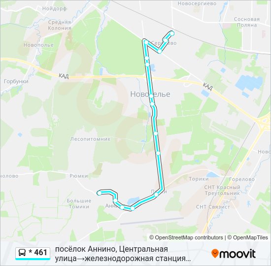Автобус * 461: карта маршрута