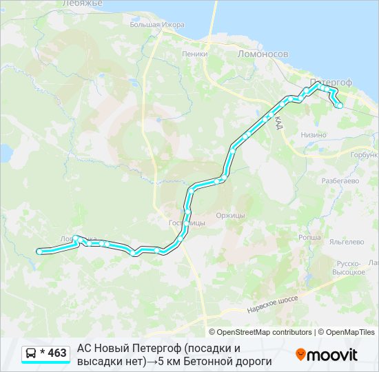 Автобус * 463: карта маршрута