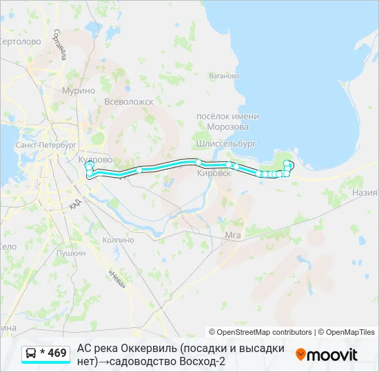 Автобус * 469: карта маршрута