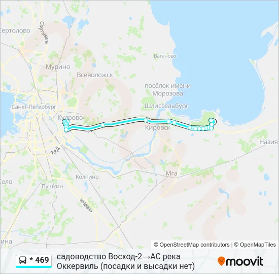 Автобус * 469: карта маршрута