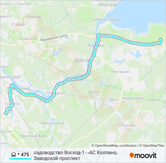 Автобус * 475: карта маршрута