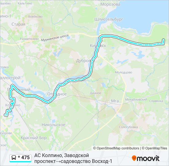 Автобус * 475: карта маршрута
