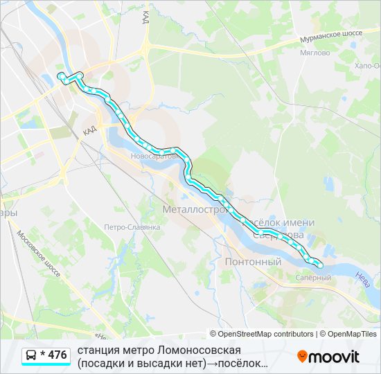 Автобус * 476: карта маршрута