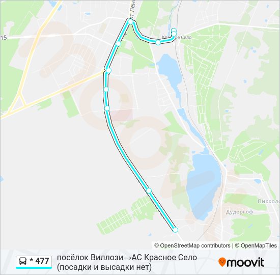 Автобус * 477: карта маршрута