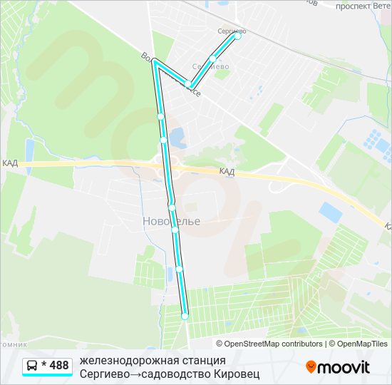Автобус * 488: карта маршрута