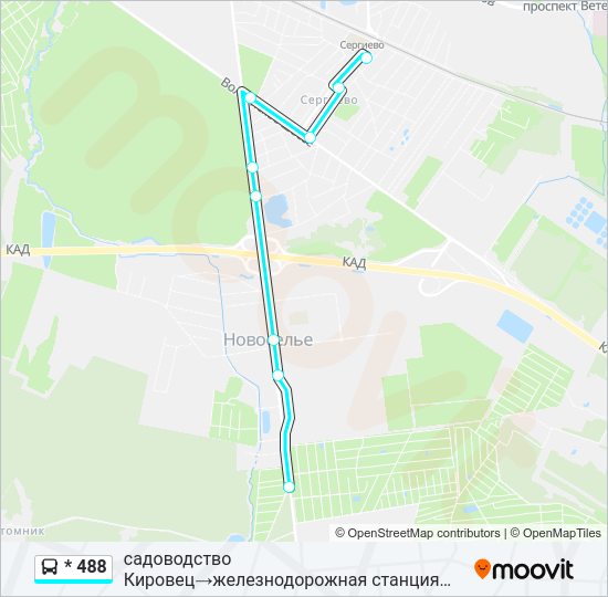 Автобус * 488: карта маршрута
