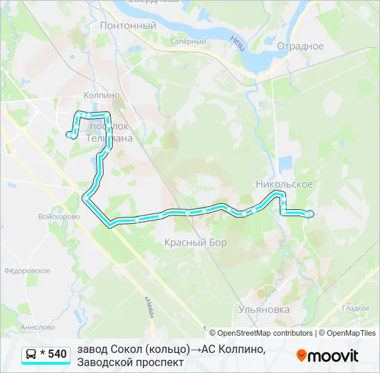* 540 Bus Line Map