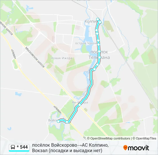 * 544 Bus Line Map