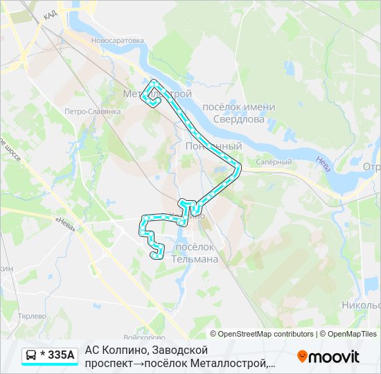 Автобус * 335А: карта маршрута