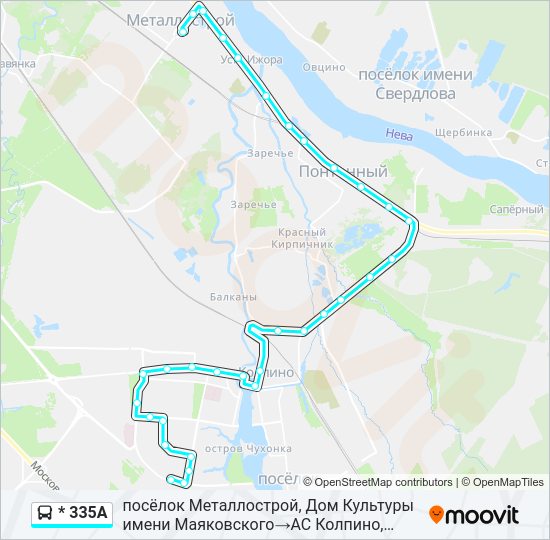 Автобус * 335А: карта маршрута