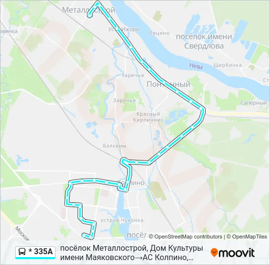 Автобус * 335А: карта маршрута