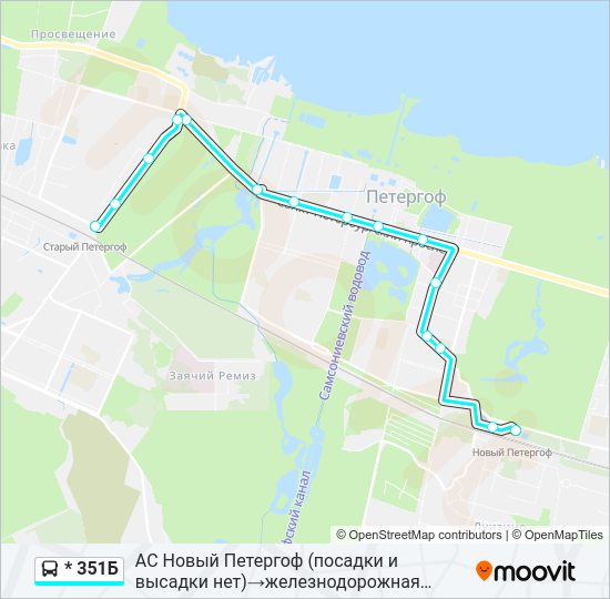 Автобус * 351Б: карта маршрута