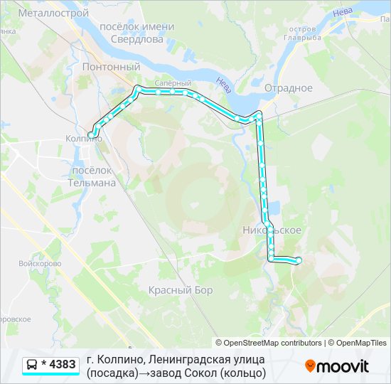 Автобус * 438З: карта маршрута