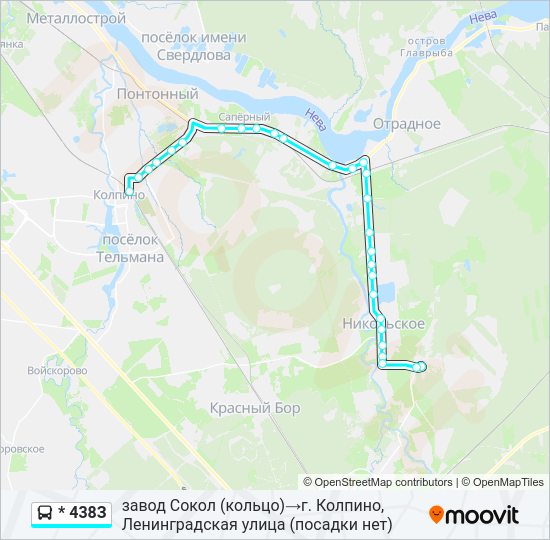 Автобус * 438З: карта маршрута