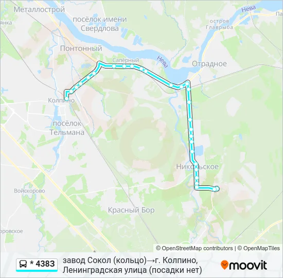 Автобус * 438З: карта маршрута