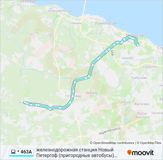 Автобус * 463А: карта маршрута