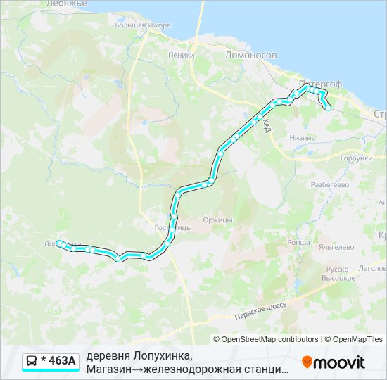 Автобус * 463А: карта маршрута