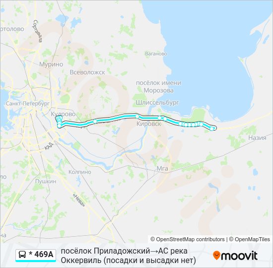 Автобус * 469А: карта маршрута