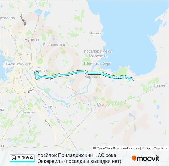 * 469А Bus Line Map