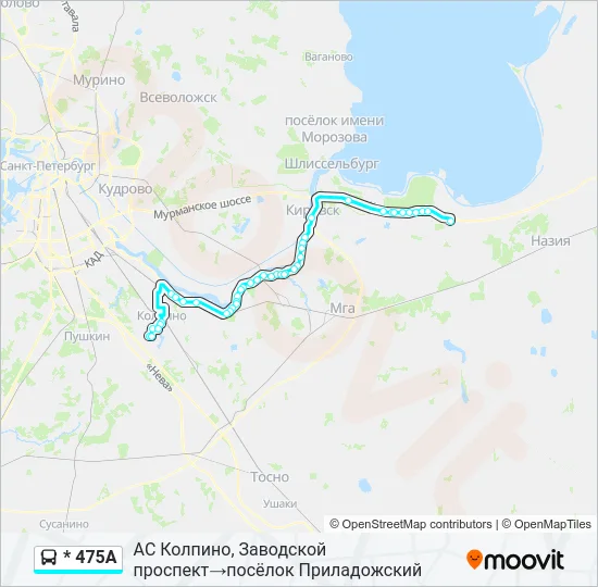 Автобус * 475А: карта маршрута