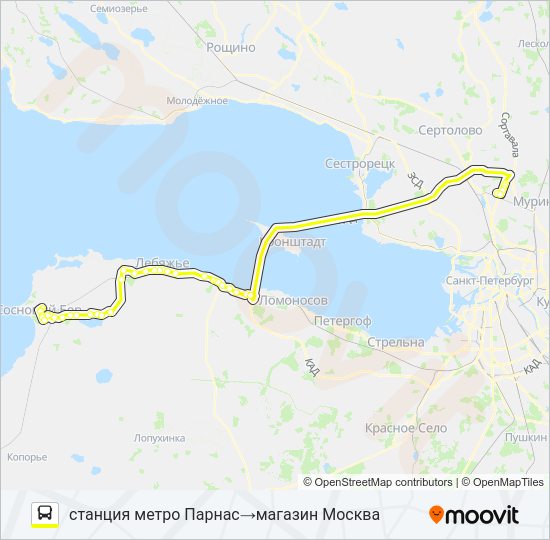 Автобус * 402 (СОСНОВЫЙ БОР): карта маршрута