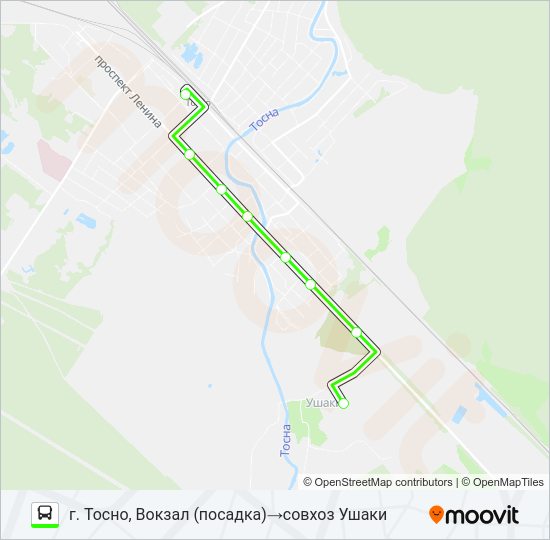 Автобус * 1 (ТОСНЕНСКИЙ РАЙОН): карта маршрута