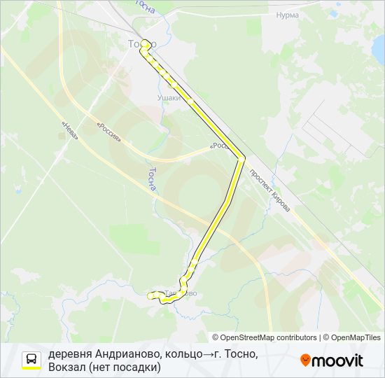 * 326 (ТОСНЕНСКИЙ РАЙОН) Bus Line Map