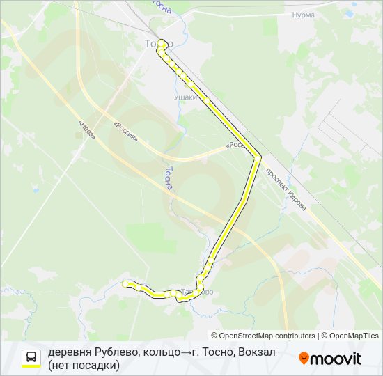 Автобус * 326 (ТОСНЕНСКИЙ РАЙОН): карта маршрута