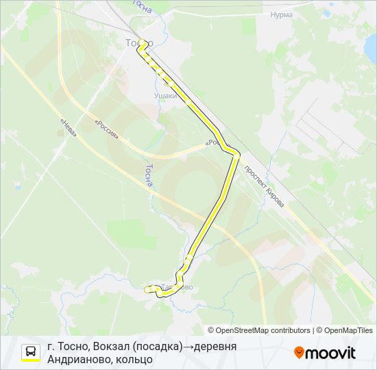 Автобус * 326 (ТОСНЕНСКИЙ РАЙОН): карта маршрута