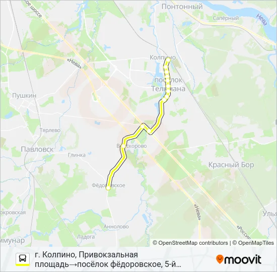 * 550 (ТОСНЕНСКИЙ РАЙОН) Bus Line Map