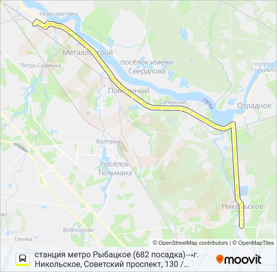 Автобус * 682 (ТОСНЕНСКИЙ РАЙОН): карта маршрута