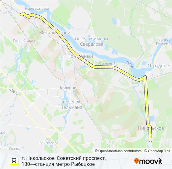 Автобус * 682 (ТОСНЕНСКИЙ РАЙОН): карта маршрута