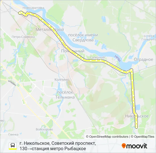 * 682 (ТОСНЕНСКИЙ РАЙОН) Bus Line Map