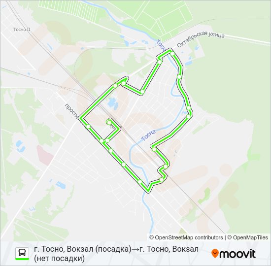 Автобус * Т-4 (ТОСНЕНСКИЙ РАЙОН): карта маршрута