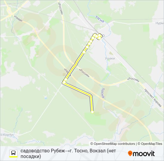 Автобус * 313А (ТОСНЕНСКИЙ РАЙОН): карта маршрута