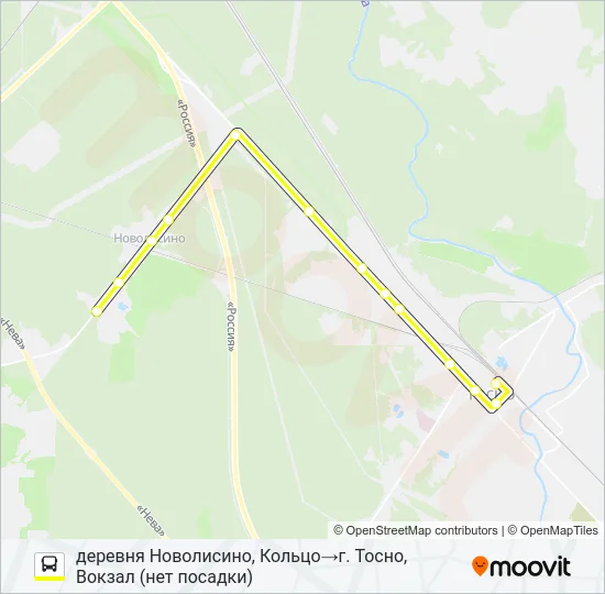 * 315А (ТОСНЕНСКИЙ РАЙОН) Bus Line Map